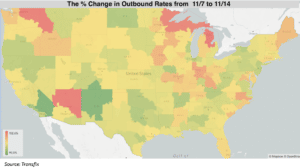 Change in Outbound Spot Rates Week of Nov 11, 2022