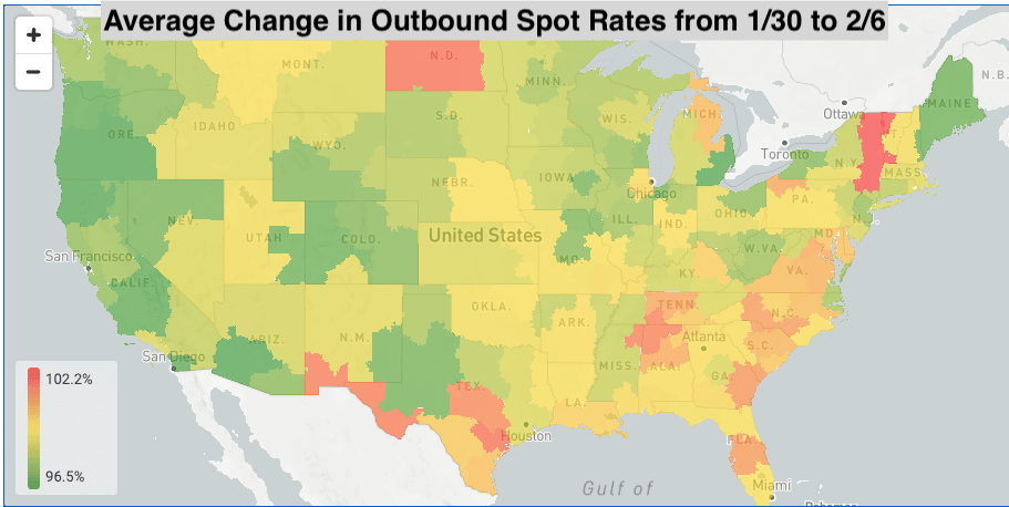 Change in OB Rates Week of Feb 8, 2023